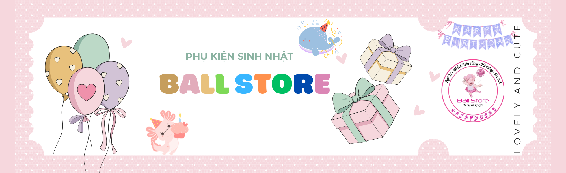 Banner trang trí sự kiện Ball Store