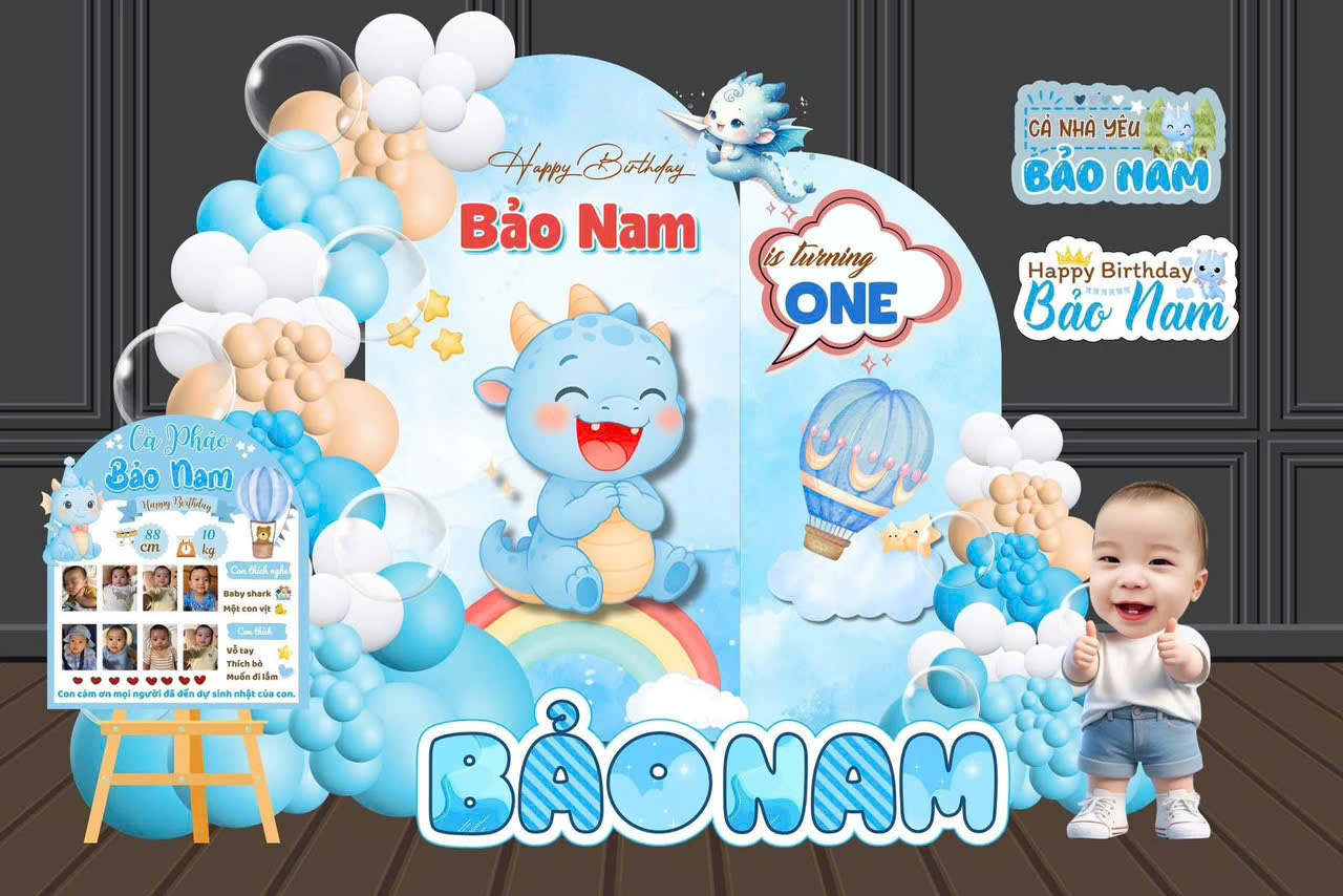 Không gian sinh nhật bé trai